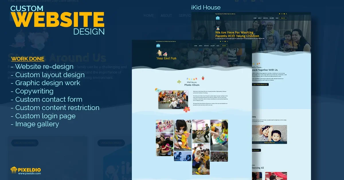 Pixeldio Digital - website design service portfolio - ikidhouse