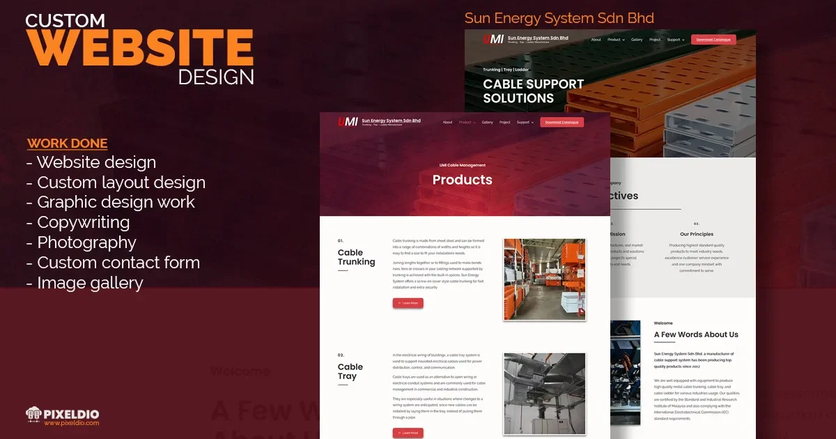 Pixeldio Digital - website design service portfolio - sun energy system sdn bhd