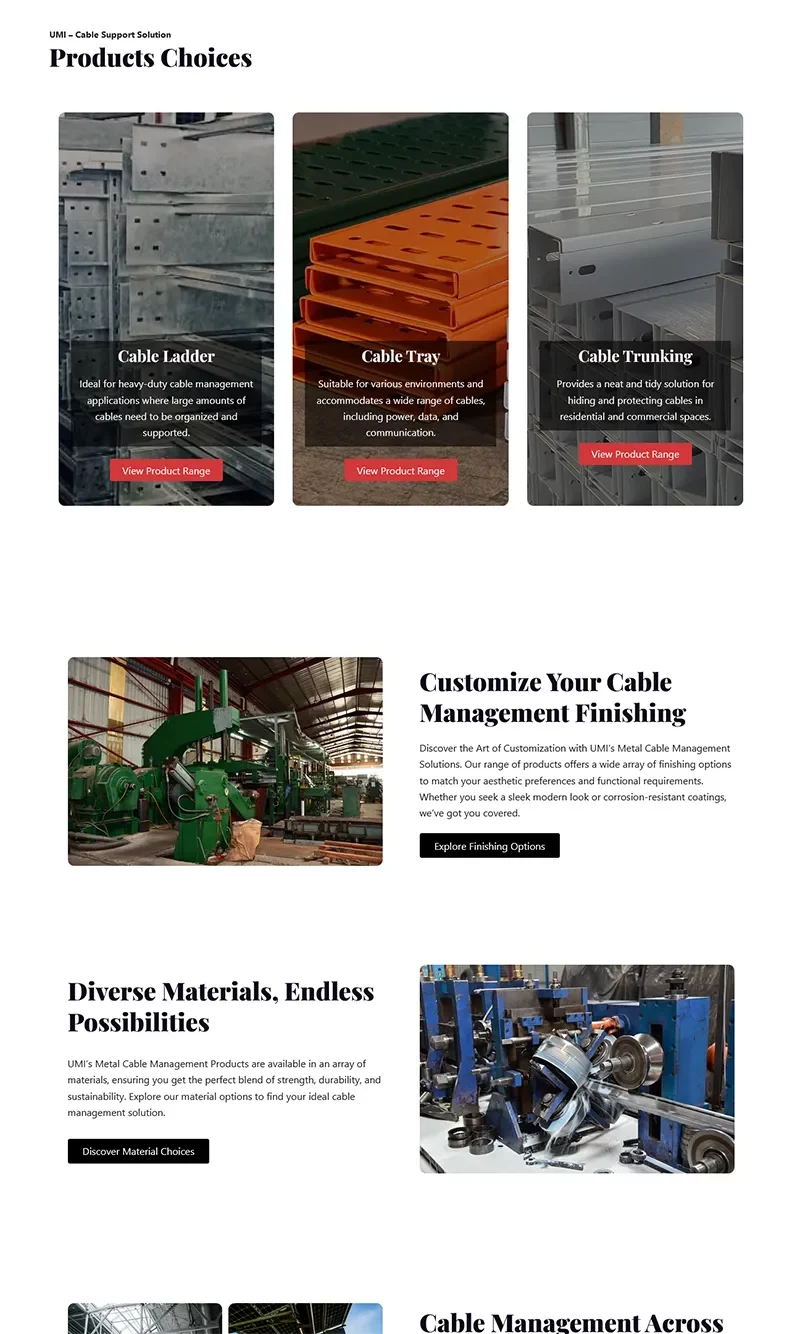Comprehensive Cable Management Solutions Product Catalog Page